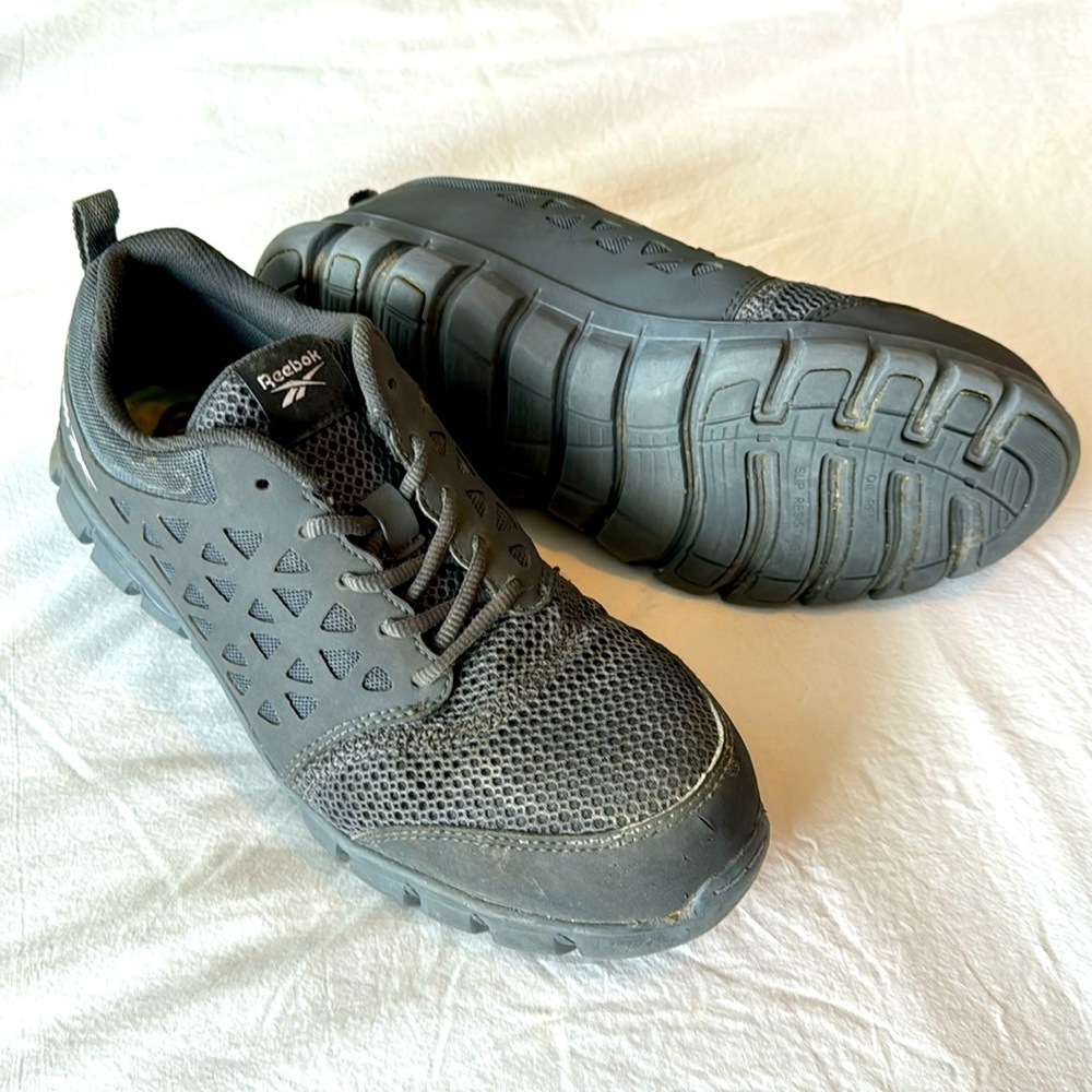 Reebok Work Sublite Cushion Composite Safety Toe Shoes‎ Gray Men's Size 9.5